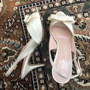Kate Spade White Satin High Heels